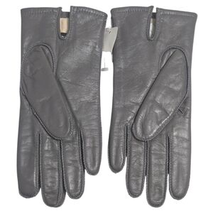 Perrin Womens Gray Leather Gloves Size Small